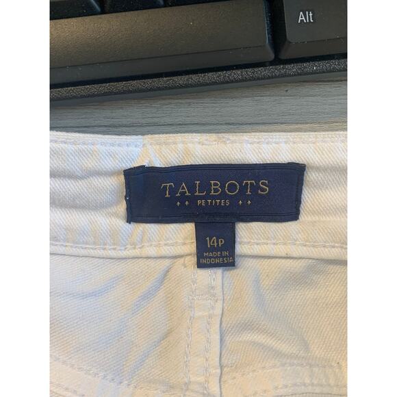 Talbots Women's High-Rise Perfect Crop Pant Stretch Cotton White Size 14 Petite - Picture 3 of 5